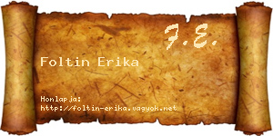 Foltin Erika névjegykártya
